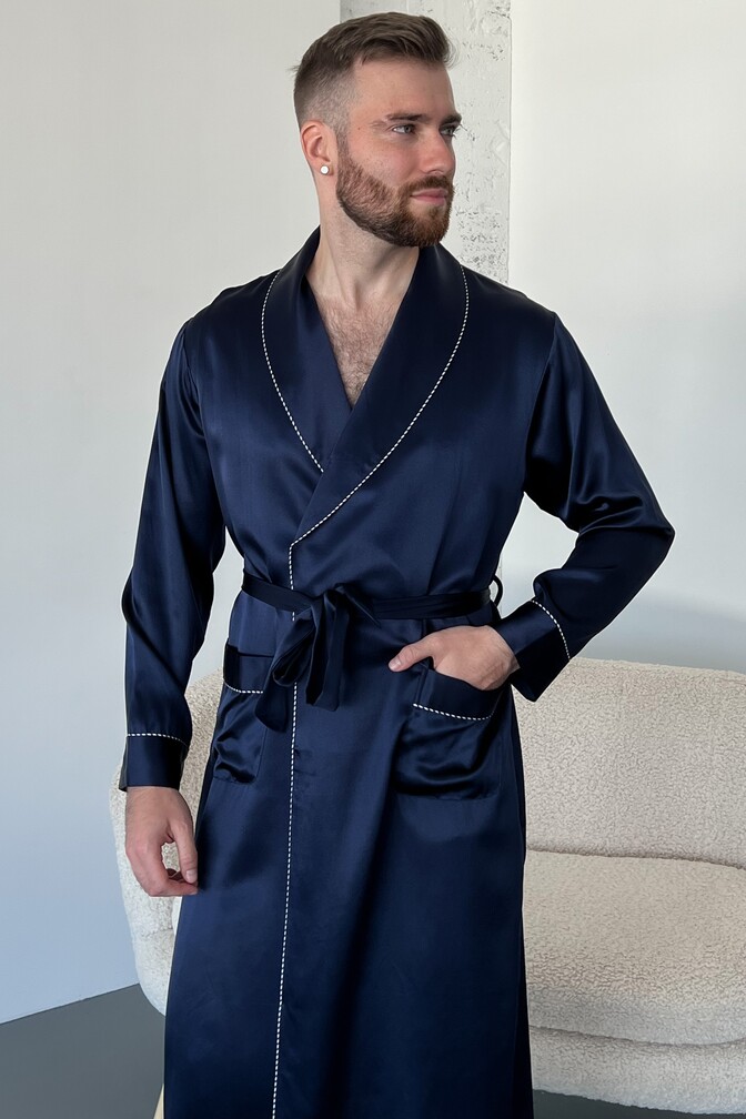 Natural silk robe for men 