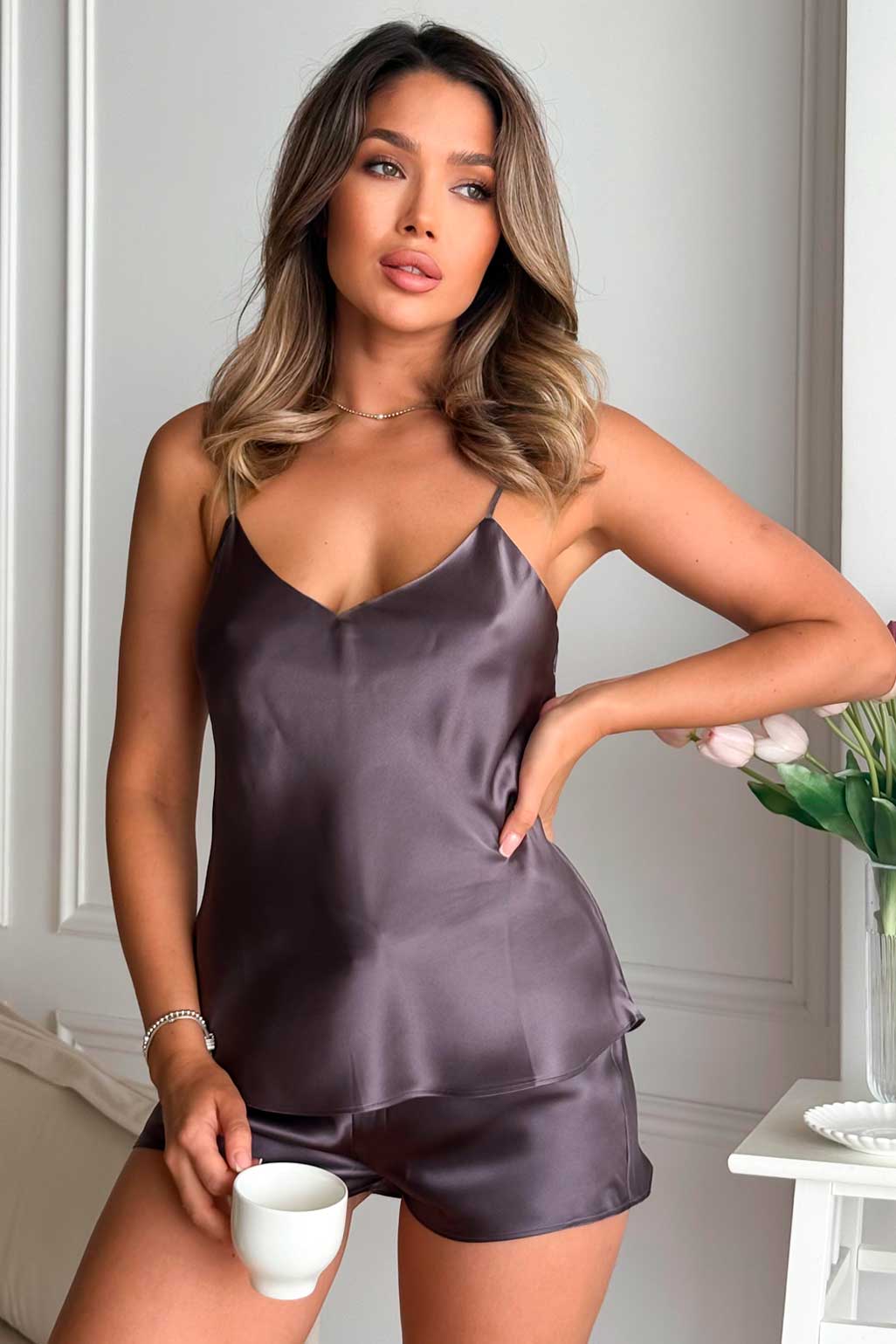 Silk top and pajama set tm 