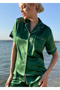 шовкова зелена піжама