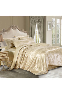 Шовковий комплект постільної білизни бежевий