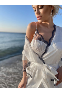 білий жіночий набір із натурального шовку