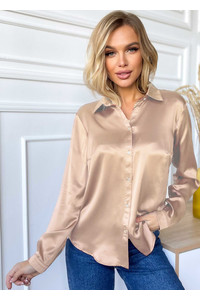 Women's silk shirt made of natural silk, Sand-peach color. TM "Silk Kiss". 100% silk, Color: Beige, Size: L[100-shelkovaya-naturalnaya-rozovaya-sorochka-samarkand-silk-kiss-samarkand-xs-32-34-1613.jpg]