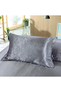 Наволочка шелковая из натурального шелка. Очаровательная фантазия. Серый с узором. Silk Kiss. Размер 50 х 70 см. Двусторонняя