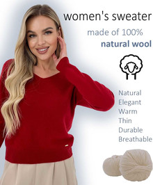 Women's sweater made of natural 100% wool, brown wool Silk KIss Wool Pattern, Size: L[100-shelkovaya-naturalnaya-rozovaya-sorochka-samarkand-silk-kiss-samarkand-xs-32-34-1613.jpg]