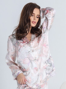 Silk women's pajamas "Singapore". TM "Silk Kiss". Natural 100% silk, Size: L[100-shelkovaya-naturalnaya-rozovaya-sorochka-samarkand-silk-kiss-samarkand-xs-32-34-1613.jpg]