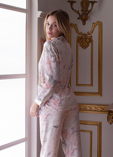 Silk women's pajamas "Singapore". TM "Silk Kiss". Natural 100% silk, Size: L[100-shelkovaya-naturalnaya-rozovaya-sorochka-samarkand-silk-kiss-samarkand-xs-32-34-1613.jpg]