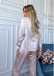 Silk women's pajamas "Sydney". TM "Silk Kiss". Natural 100% silk. Pink, Size: M[100-shelkovaya-naturalnaya-rozovaya-sorochka-samarkand-silk-kiss-samarkand-xs-32-34-1613.jpg]