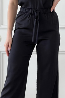 Silk women's trousers, black TM "Silk Kiss". Natural 100% silk, Size: XL[100-shelkovaya-naturalnaya-rozovaya-sorochka-samarkand-silk-kiss-samarkand-xs-32-34-1613.jpg]