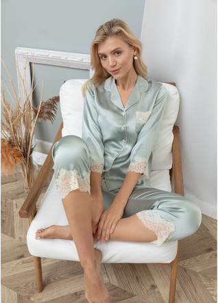 Silk women's pajamas "Geneva". TM "Silk Kiss". Natural 100% silk. Aquamarine, Size: S[100-shelkovaya-naturalnaya-rozovaya-sorochka-samarkand-silk-kiss-samarkand-xs-32-34-1613.jpg]