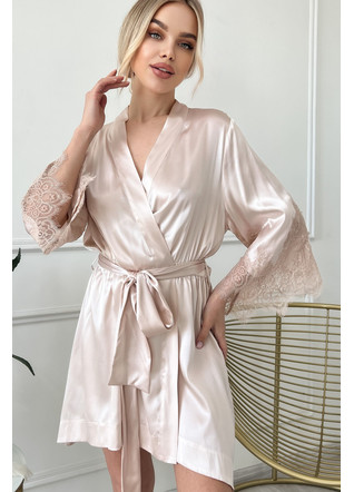 Silk bathrobe "Budva", powdery. TM "Silk Kiss". Natural silk, Size: L[100-shelkovaya-naturalnaya-rozovaya-sorochka-samarkand-silk-kiss-samarkand-xs-32-34-1613.jpg]