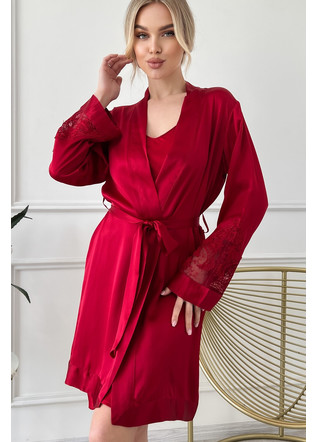 Silk set combination and women's dressing gown "Parma", wine red. TM "Silk Kiss". Natural 100% silk, Size: L[100-shelkovaya-naturalnaya-rozovaya-sorochka-samarkand-silk-kiss-samarkand-xs-32-34-1613.jpg]