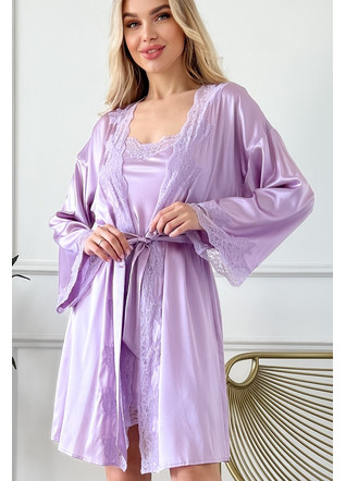 Silk set combination and bathrobe "Florina", lilac. TM "Silk Kiss". Natural 100% silk, Size: L[100-shelkovaya-naturalnaya-rozovaya-sorochka-samarkand-silk-kiss-samarkand-xs-32-34-1613.jpg]