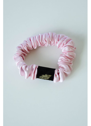 Резинка для волос из натурального 100% шелка, розовая тонкая