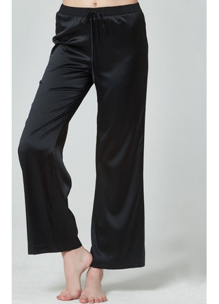 Шелковые женские брюки, черные TM"Silk Kiss". Натуральный 100% шелк, Размер: L