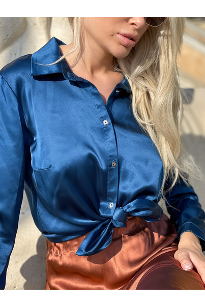 классическая рубашка из натурального шелка