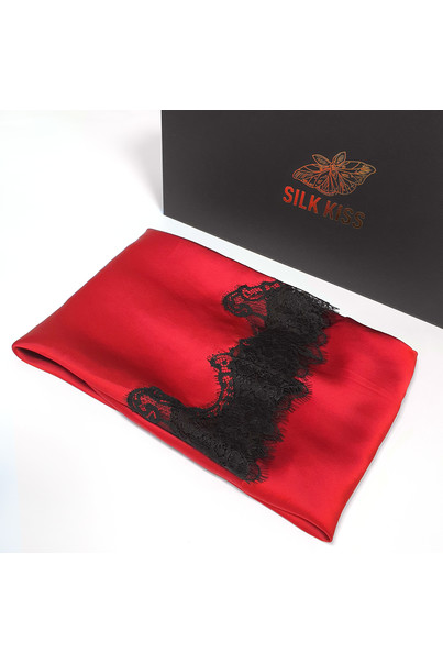 Silk women's combination "Verona". TM "Silk Kiss". Verona. Natural 100% silk. Red, Size: S[100-shelkovaya-naturalnaya-rozovaya-sorochka-samarkand-silk-kiss-samarkand-xs-32-34-1613.jpg]