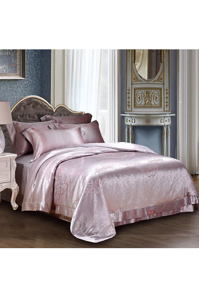шовкова постільна білизна рожева