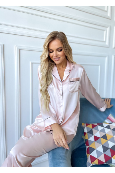 Шовкова жіноча піжама "Сідней". TM "Silk Kiss". Натуральний 100% шовк. Рожева, Розмір: M[100-shelkovaya-naturalnaya-rozovaya-sorochka-samarkand-silk-kiss-samarkand-xs-32-34-1613.jpg]