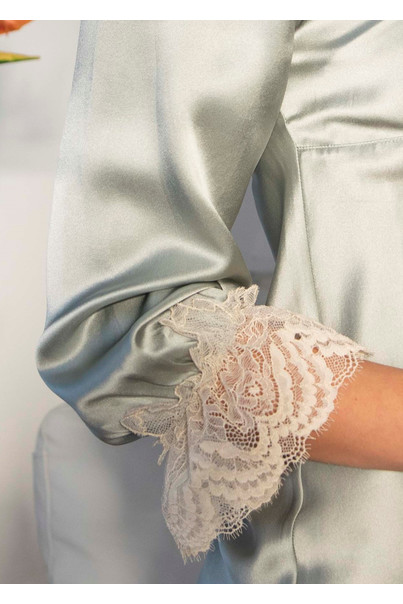 Silk women's shirt dress "Valencia". TM "Silk Kiss". Natural 100% silk. Mint blue, Size: L[100-shelkovaya-naturalnaya-rozovaya-sorochka-samarkand-silk-kiss-samarkand-xs-32-34-1613.jpg]