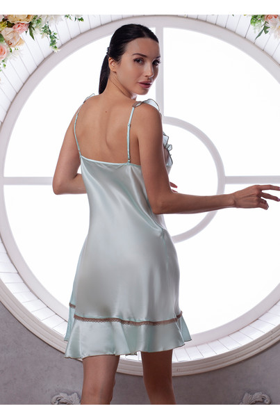 Шовкова жіноча нічна сорочка "Дамаск". TM "Silk Kiss". Натуральний 100% шовк. блакитна, Розмір: L[100-shelkovaya-naturalnaya-rozovaya-sorochka-samarkand-silk-kiss-samarkand-xs-32-34-1613.jpg]