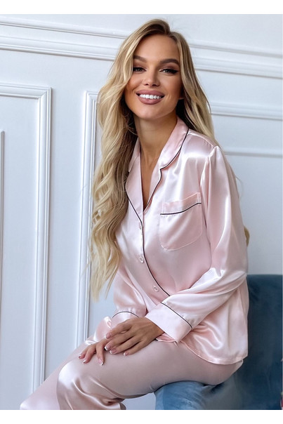 Шовкова жіноча піжама "Сідней". TM "Silk Kiss". Натуральний 100% шовк. Рожева, Розмір: M[100-shelkovaya-naturalnaya-rozovaya-sorochka-samarkand-silk-kiss-samarkand-xs-32-34-1613.jpg]