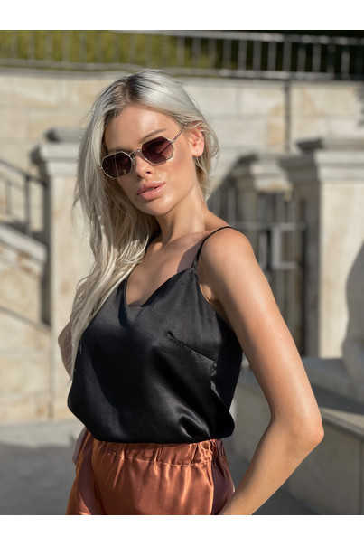 Майка жіноча класична з натурального шовку, топ чорного кольору. TM "Silk Kiss". 100% шовк, Розмір: L[100-shelkovaya-naturalnaya-rozovaya-sorochka-samarkand-silk-kiss-samarkand-xs-32-34-1613.jpg]