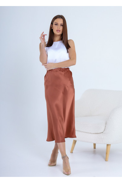 Шовкова жіноча спідниця. TM "Silk Kiss". Натуральний 100% шовк. Мідна, міді, Розмір: S[100-shelkovaya-naturalnaya-rozovaya-sorochka-samarkand-silk-kiss-samarkand-xs-32-34-1613.jpg]