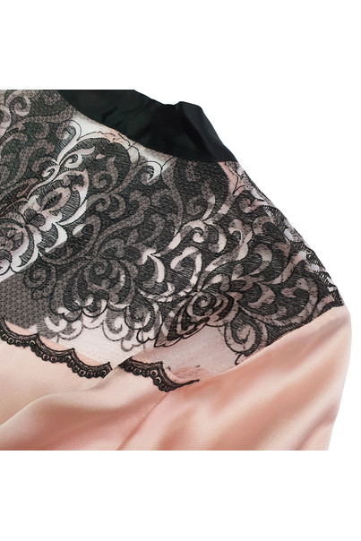 Шовкова жіноча нічна сорочка і халат. Комплект "Париж". TM "Silk Kiss". Натуральний 100% шовк. рожева, Розмір: M[100-shelkovaya-naturalnaya-rozovaya-sorochka-samarkand-silk-kiss-samarkand-xs-32-34-1613.jpg]