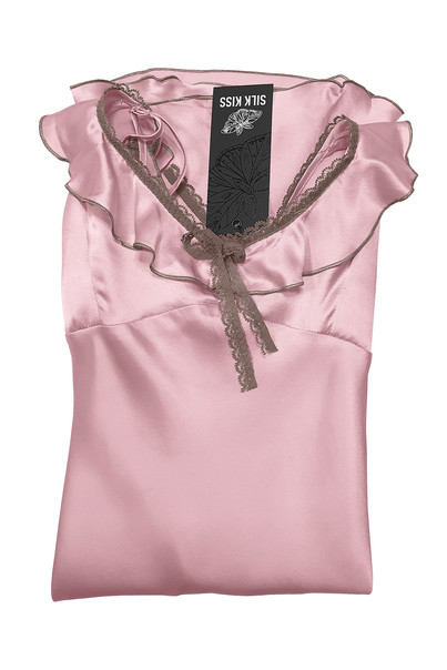 Шовкова жіноча нічна сорочка "Дамаск". TM "Silk Kiss". Натуральний 100% шовк. рожева, Розмір: M[100-shelkovaya-naturalnaya-rozovaya-sorochka-samarkand-silk-kiss-samarkand-xs-32-34-1613.jpg]