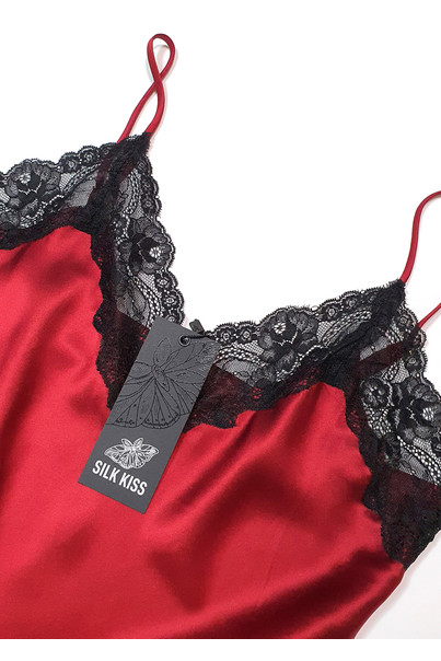 Шовкова жіноча нічна сорочка і халат. Комплект "Мадейра". TM "Silk Kiss". Madeira. Натуральний 100% шовк. Бордовий, Розмір: M[100-shelkovaya-naturalnaya-rozovaya-sorochka-samarkand-silk-kiss-samarkand-xs-32-34-1613.jpg]