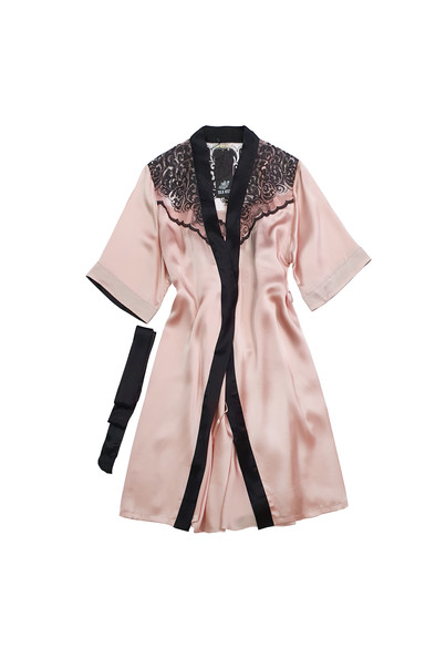 Шовкова жіноча нічна сорочка і халат. Комплект "Париж". TM "Silk Kiss". Натуральний 100% шовк. рожева, Розмір: M[100-shelkovaya-naturalnaya-rozovaya-sorochka-samarkand-silk-kiss-samarkand-xs-32-34-1613.jpg]