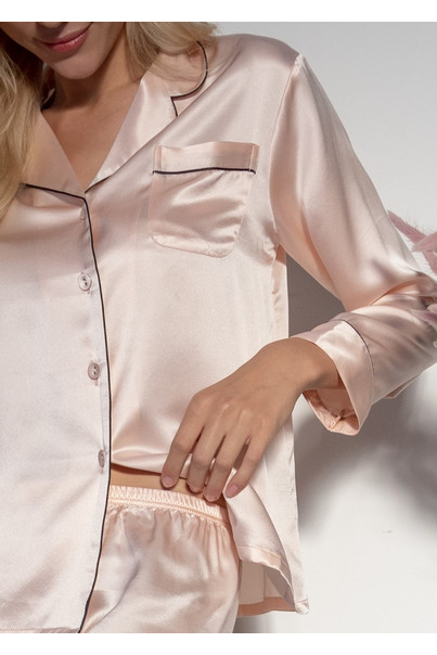 Шовкова жіноча піжама "Сідней". TM "Silk Kiss". Натуральний 100% шовк. Рожева, Розмір: M[100-shelkovaya-naturalnaya-rozovaya-sorochka-samarkand-silk-kiss-samarkand-xs-32-34-1613.jpg]