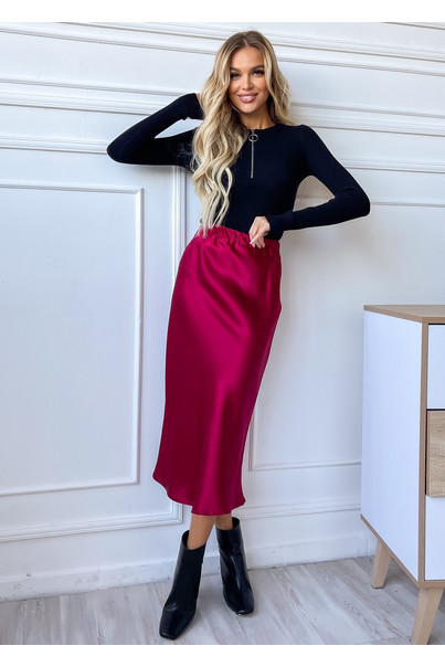 Шовкова жіноча спідниця. TM "Silk Kiss". Натуральний 100% шовк. Бордова, міді, Розмір: L[100-shelkovaya-naturalnaya-rozovaya-sorochka-samarkand-silk-kiss-samarkand-xs-32-34-1613.jpg]