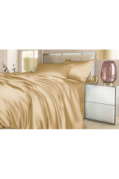 Комплект постельного белья однотонный нежно-желтый, натуральный 100% шелк, изображение 3