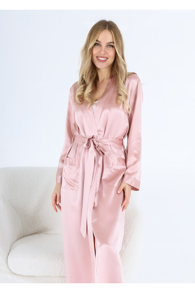 Шовковий жіночий халат, пудровий (рожевий), з натурального шовку "Сеул" 22 mmi, TM "Silk Kiss". Натуральний 100% шовку, Розмір: S[100-shelkovaya-naturalnaya-rozovaya-sorochka-samarkand-silk-kiss-samarkand-xs-32-34-1613.jpg]