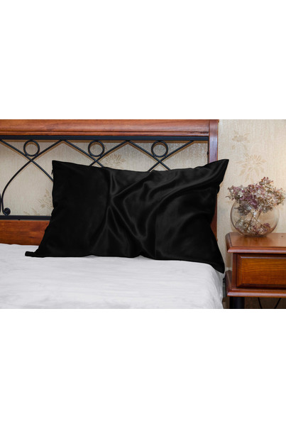 Наволочка из 100% натурального шелка. Черная 22 mmi. Двусторонняя, изображение 2