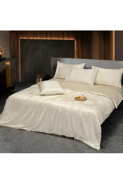 Set of bed linen made of natural silk "Exquisite ivory" 100% silk[100-shelkovaya-naturalnaya-rozovaya-sorochka-samarkand-silk-kiss-samarkand-xs-32-34-1613.jpg]