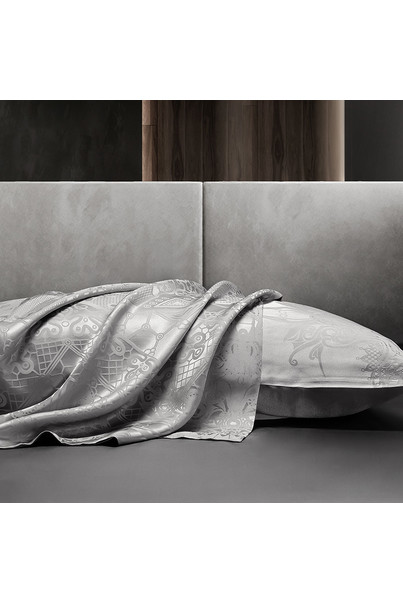 Комплект постельного белья из натурального шелка "Стальной узор" 100% шелк, изображение 6