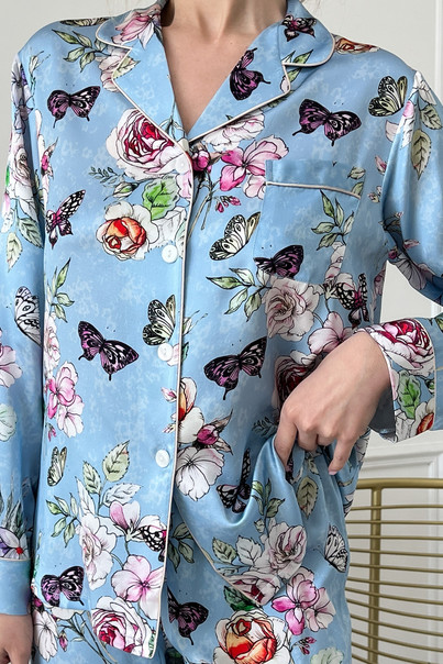 Шелковая женская пижама "Мехико" пудровая TM"Silk Kiss". 100% натуральный  шелк, Размер: XL, изображение 2