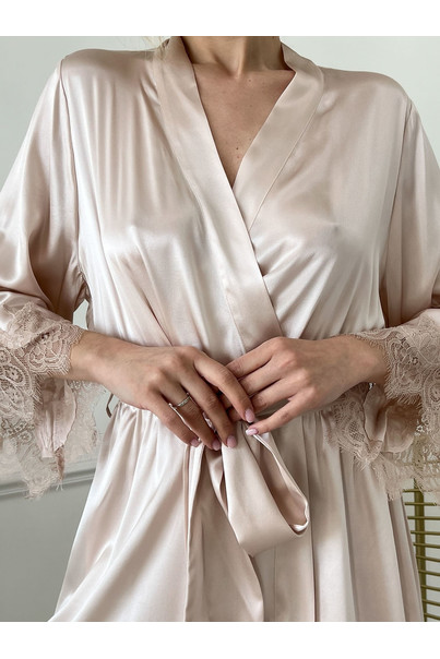Silk bathrobe "Budva", powdery. TM "Silk Kiss". Natural silk, Size: L[100-shelkovaya-naturalnaya-rozovaya-sorochka-samarkand-silk-kiss-samarkand-xs-32-34-1613.jpg]