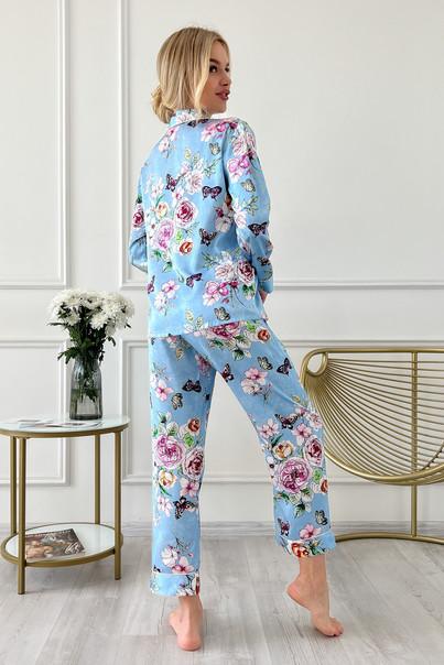 Шелковая женская пижама "Мехико" пудровая TM"Silk Kiss". 100% натуральный  шелк, Размер: XL, изображение 4