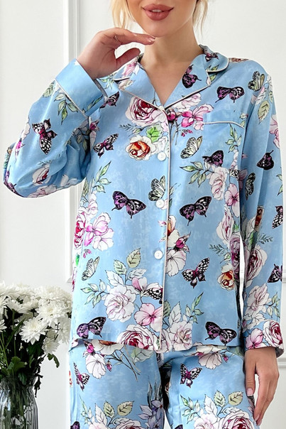 Шелковая женская пижама "Мехико" пудровая TM"Silk Kiss". 100% натуральный  шелк, Размер: XL, изображение 6