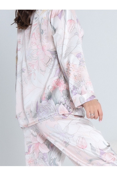 Шовкова жіноча піжама "Сінгапур". TM "Silk Kiss". Натуральний 100% шовк, Розмір: S[100-shelkovaya-naturalnaya-rozovaya-sorochka-samarkand-silk-kiss-samarkand-xs-32-34-1613.jpg]