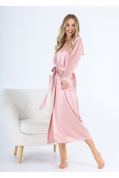 Шовковий жіночий халат, пудровий (рожевий), з натурального шовку "Сеул" 22 mmi, TM "Silk Kiss". Натуральний 100% шовку, Розмір: S[100-shelkovaya-naturalnaya-rozovaya-sorochka-samarkand-silk-kiss-samarkand-xs-32-34-1613.jpg]