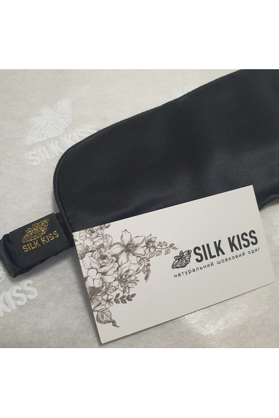 Маска для сна из натурального 100% шелка TM "Silk Kiss", черная, изображение 2 Маска для сна из натурального 100% шелка TM "Silk Kiss", черная, изображение 2