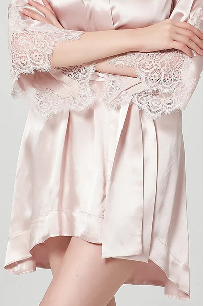 Silk bathrobe "Budva", powdery. TM "Silk Kiss". Natural silk, Size: L[100-shelkovaya-naturalnaya-rozovaya-sorochka-samarkand-silk-kiss-samarkand-xs-32-34-1613.jpg]
