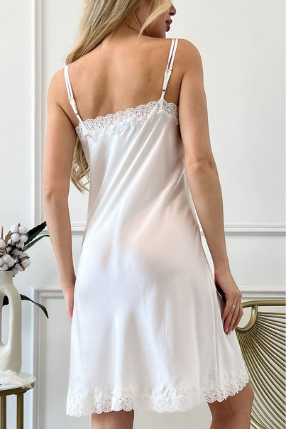 Комбинация шелковая "Александрия", белая. TM"Silk Kiss". 100% натуральный шелк, Размер: XL, изображение 7