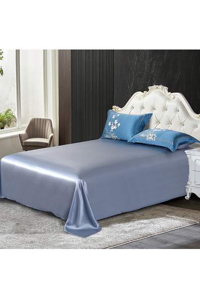 Шовковий комплект постільної білизни Магнолія, синій. 100% натуральний шовк[100-shelkovaya-naturalnaya-rozovaya-sorochka-samarkand-silk-kiss-samarkand-xs-32-34-1613.jpg]