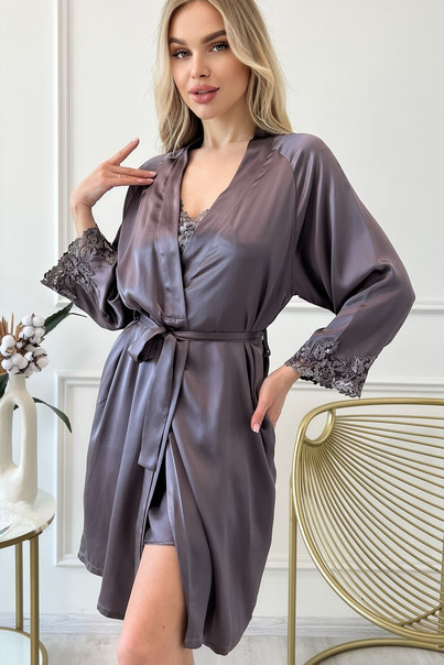 Шовкова жіноча комбінація та халат "Торонто", з кишенями. TM "Silk Kiss". Натуральний 100% шовк. Баклажановий, Розмір: XL[100-shelkovaya-naturalnaya-rozovaya-sorochka-samarkand-silk-kiss-samarkand-xs-32-34-1613.jpg]