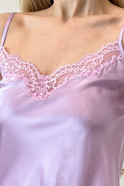 Шовковий топ та шорти. Домашній комплект "Флоріна", бузковий. TM "Silk Kiss". Натуральний 100% шовк, Розмір: L[100-shelkovaya-naturalnaya-rozovaya-sorochka-samarkand-silk-kiss-samarkand-xs-32-34-1613.jpg]